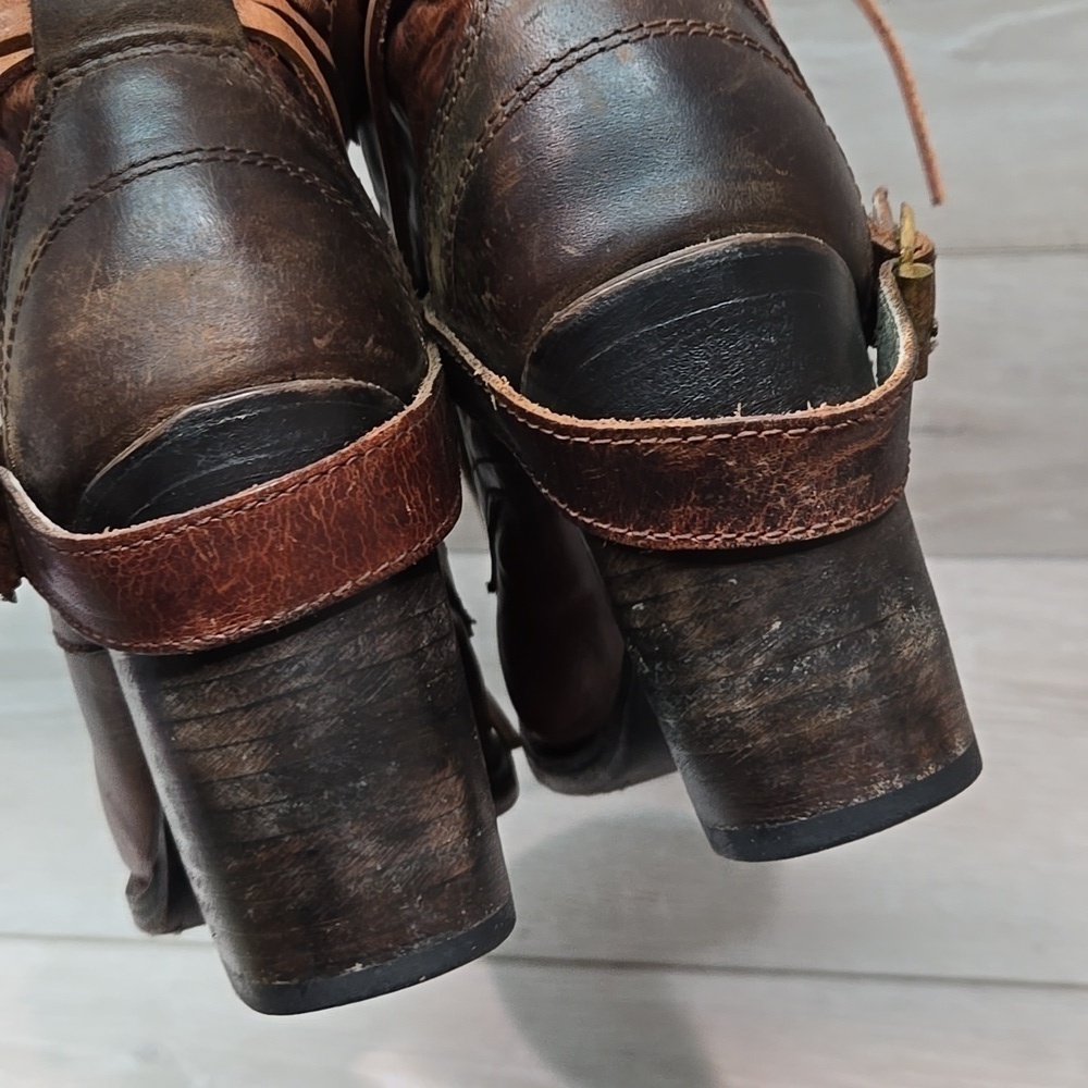 Freebird by Steven Womens Billy Ankle Moto Leather Heels Boots shoes sz 7 - Picture 8 of 13